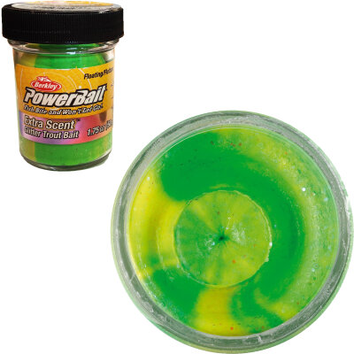 Berkley Powerbait Glitter Trout Dough - Fluo Green/Yellow...